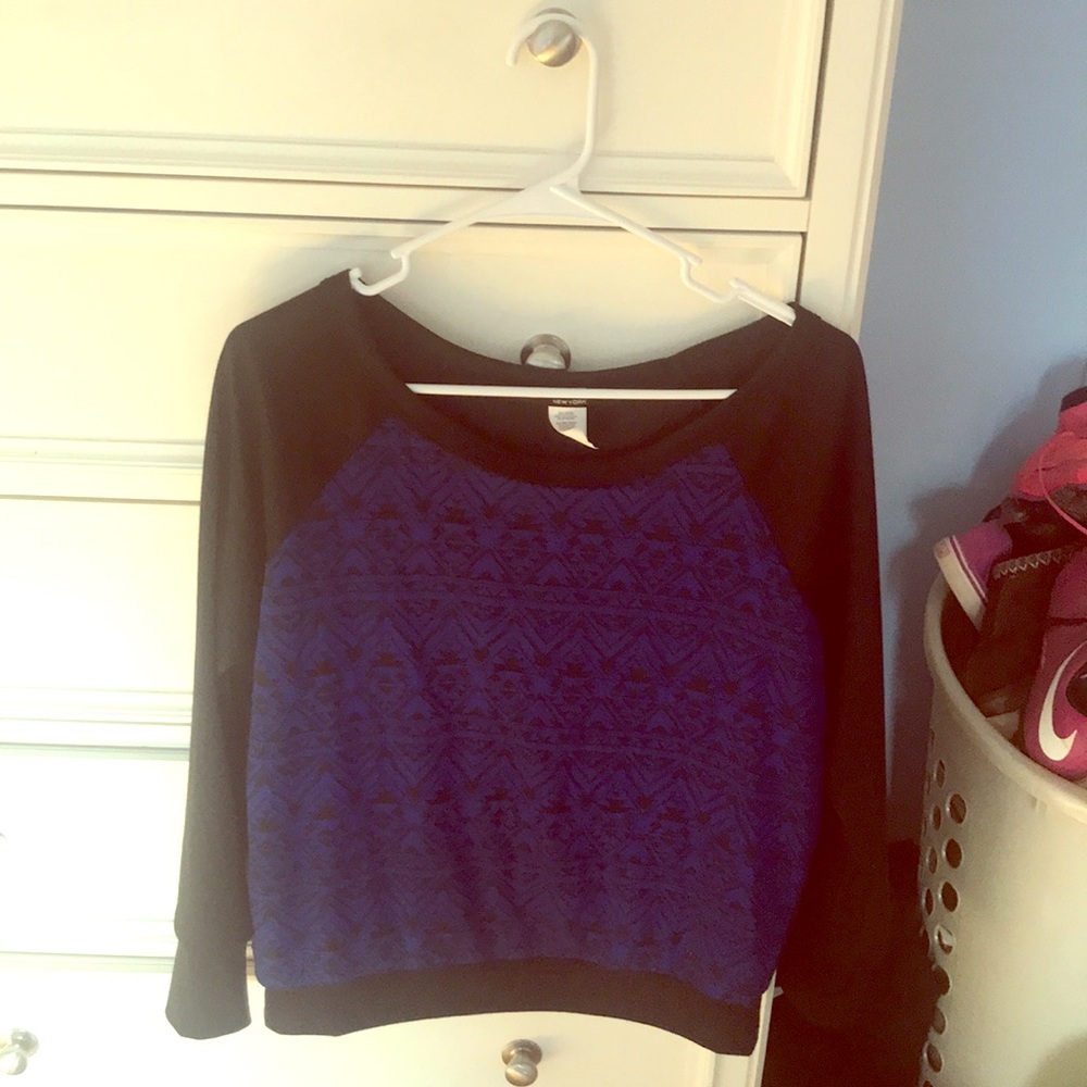 Aztec Blue and Black Themed Sweater
